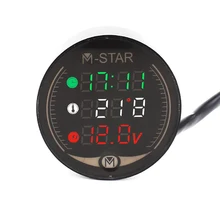 Мотоцикл вольтметр Ночное видение 3-в-1 пройденное расстояние в милях Температура Напряжение компьютер светодиодный Панель Цифровой вольтметр Мотоцикл аксессуары