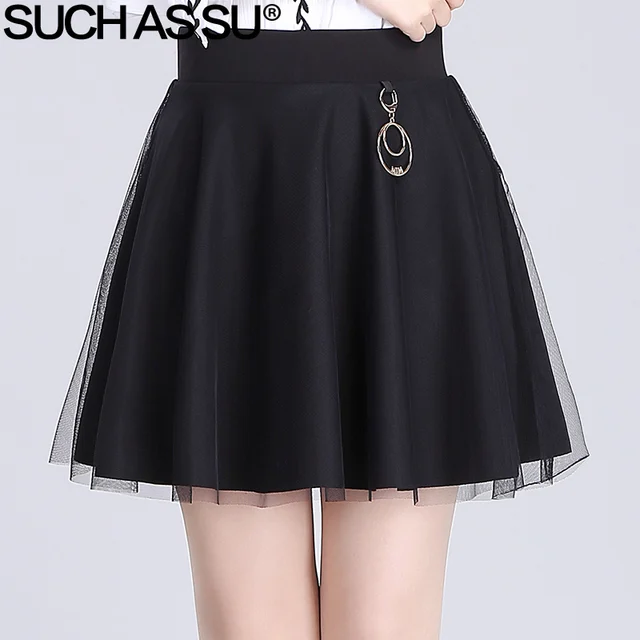 Spring Summer Korean Fashion 2017 Short Tulle Skirt Womens High Waist