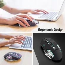 7 цветов 2,4 ГГц светодиодный подсветка дыхательная геймерская мышь для настольного компьютера ноутбука 1800 точек/дюйм перезаряжаемая Беспроводная игровая мышь