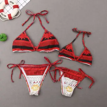 

Family Matching Swimsuit Mother Daughter Kid Baby Women Girls Bikini Swimwear Sleeveless Backless Sexy Sets Hot Selling