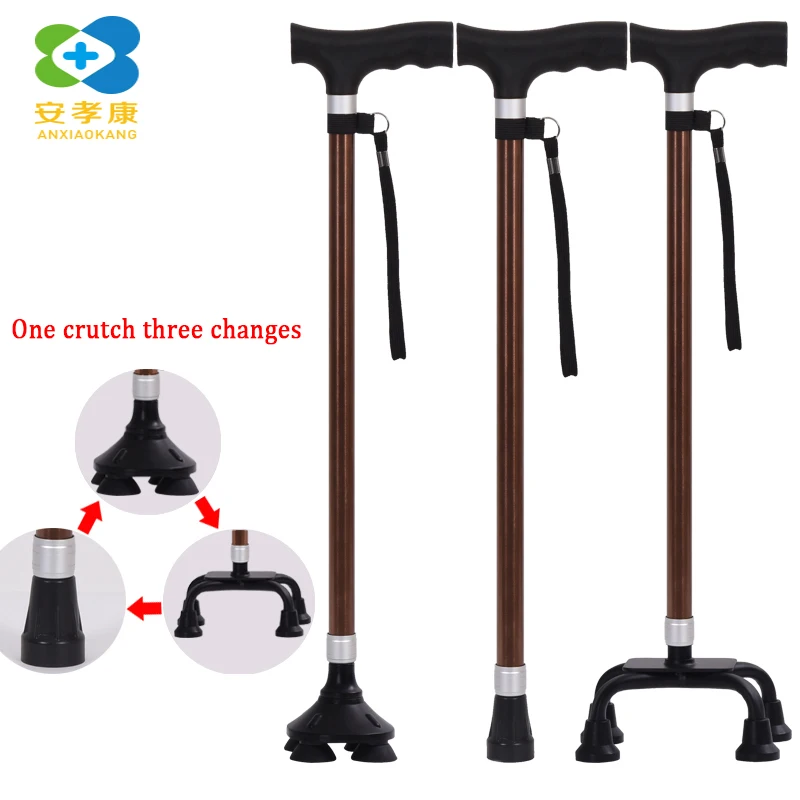 ANXIAOKANG T handle Black Walking Sticks Aluminum Alloy Trekking Hiking Poles Trekking Poles For Disabled And Elderly