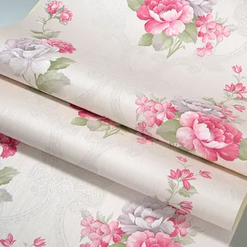 

PAYSOTA European Style Big 3D Flower Embossing Marriage Room Wallpaper Living Room Bedroom TV Setting Warmth Home Wall Paper