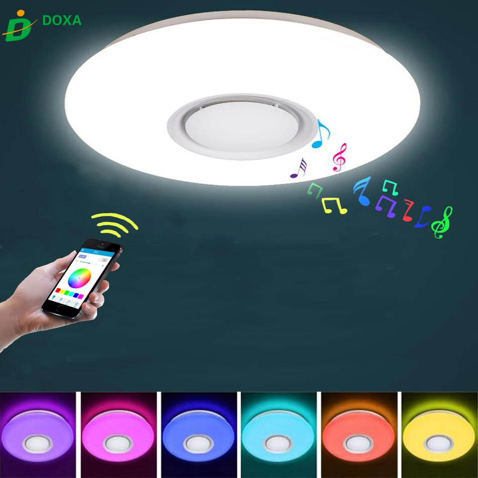 

RGB Bluetooth LED Music Ceiling Lights APP Remote Control Acrylic Dimming LED Lamp 110V 220V 24W Lamparas De Techo LED Fixtures