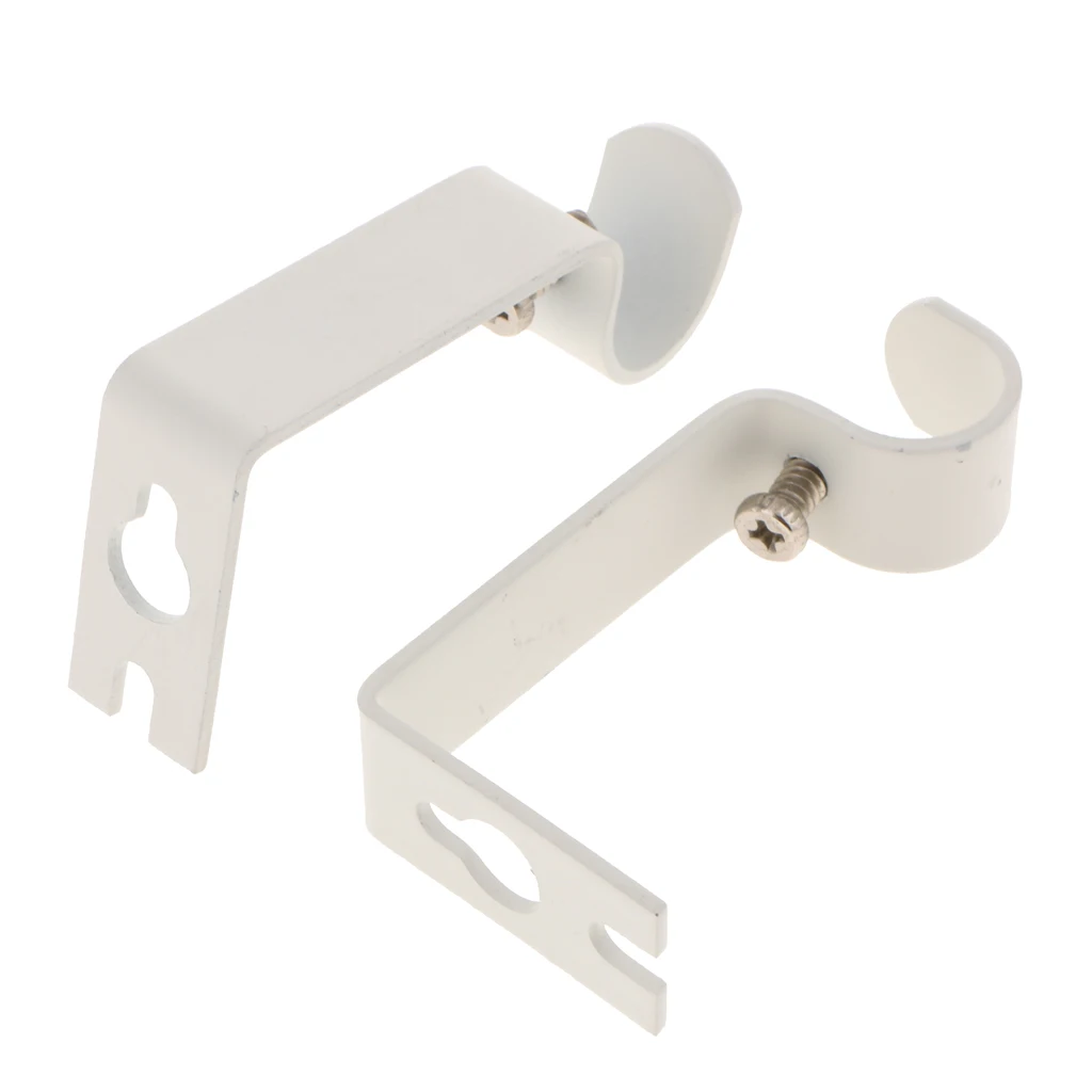 2Pieces Curtain Rod Wall Bracket Holder for 0.62 inch Rod,Durable,includes mounting screws