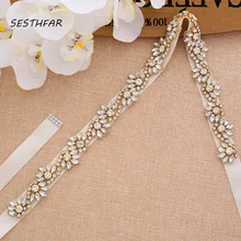 Стразы Свадебный ремень сверкающий кристалл пояс невесты золото со стразами для невесты платье лента для свадьбы аксессуары J147G