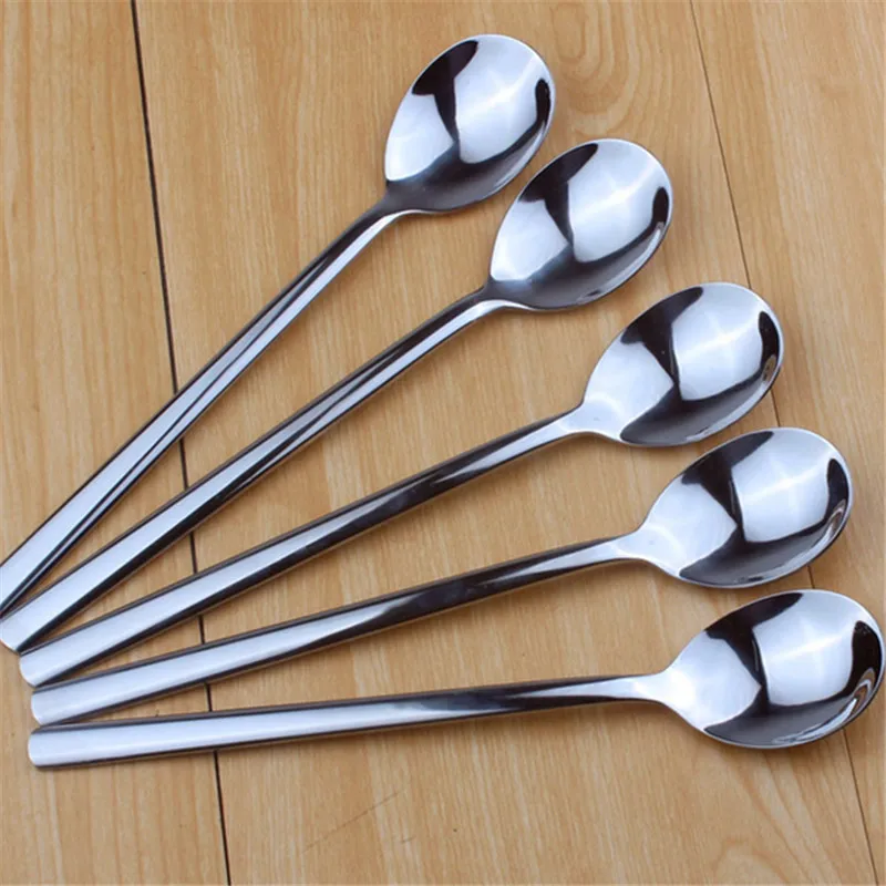 1pc Kitchen Dining Bar Spoon Long handled Coffee Spoon Flatware Cutlery