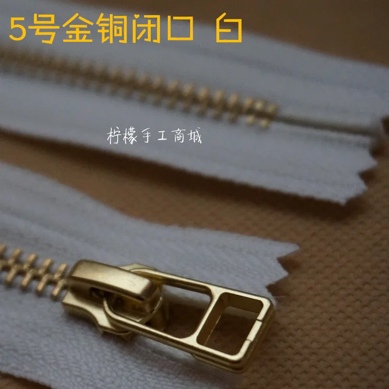YKK молния 5 металлическая Золотая медь Закрытая 15 50 см белая сумка для одежды|ykk