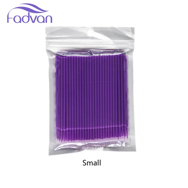 Fadvan 500 шт./компл. маленькие Одноразовые ресниц для наращивания микро щетки-аппликаторы тушь для ресниц Пластик щетки для туши, щетка для чистки инструмента - Handle Color: Small Purple