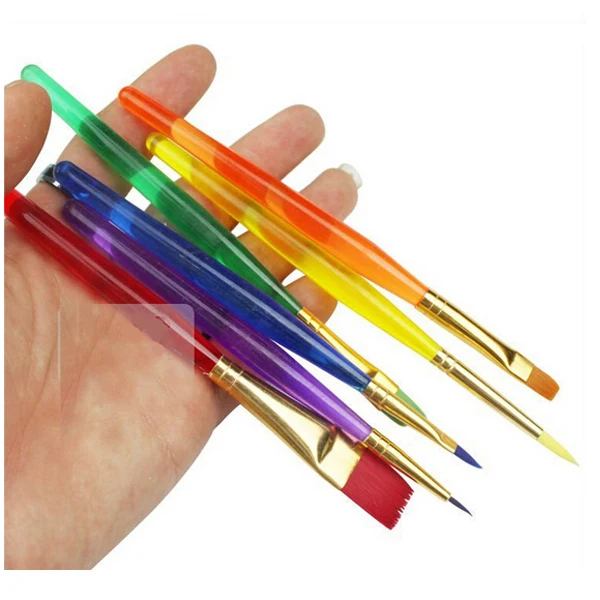 6pcs Body Paint Brushes Short Handle Set Art Supplies Makeup Tools