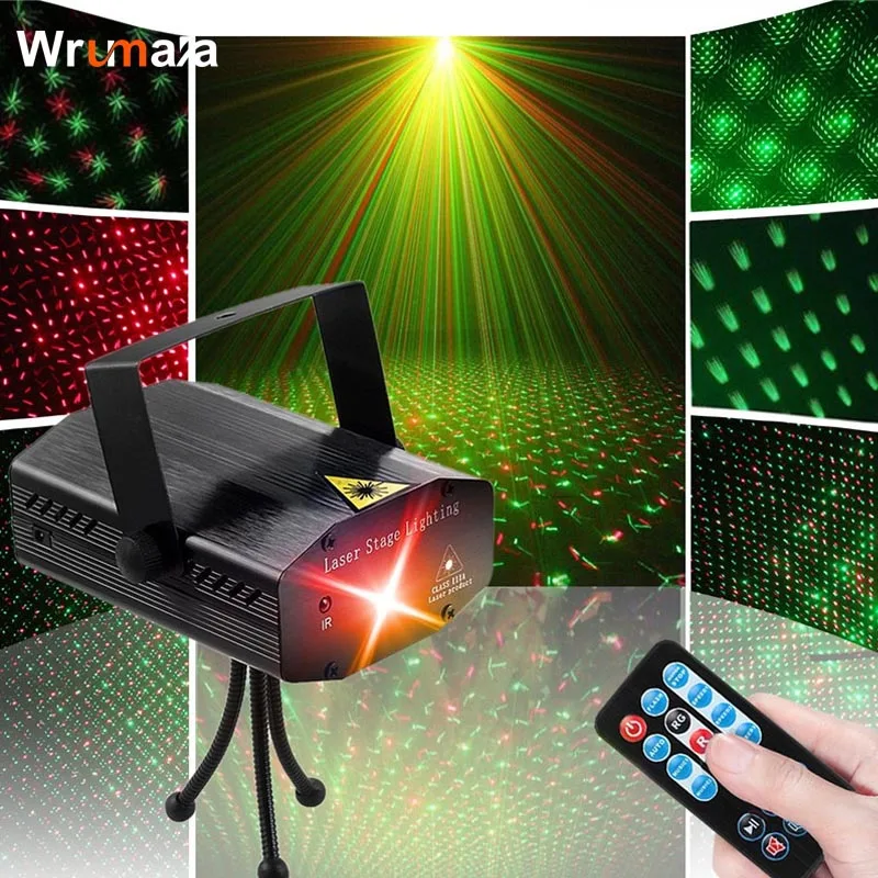 Wrumava мини лазерный DJ диско-Светильник проектор сценический светильник движущаяся головка Танцевальная вечеринка диско-шоу светильник s музыка рождественские украшения