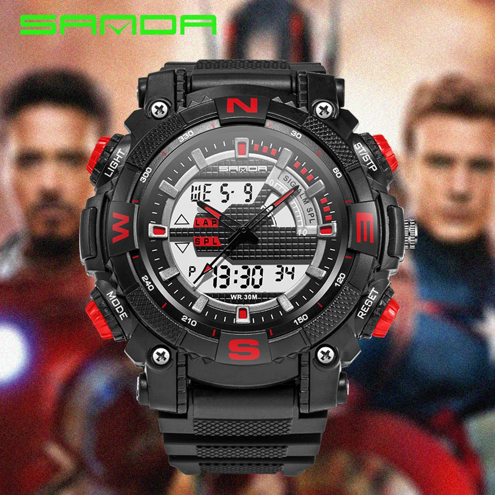 

SANDA 2017 Top Brand Sport Fashion Watch Analog Quartz LED Army Military Watches Wateproof Resistant Relogio Masculino men watch