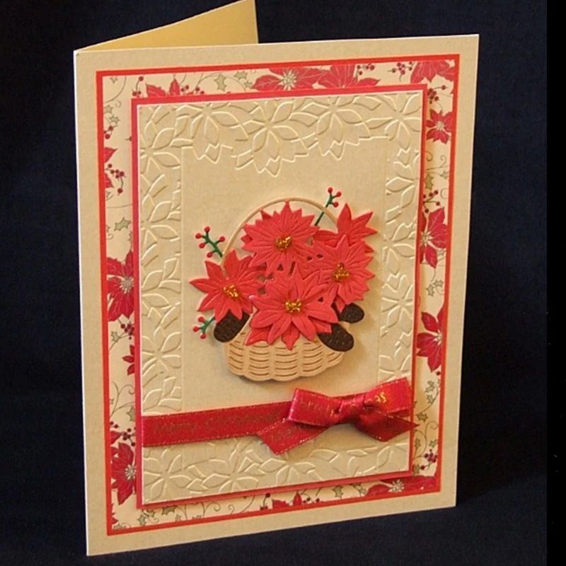 Poinsettia корзина для резки металла DIY бумажные карты Новинка 2019 трафареты