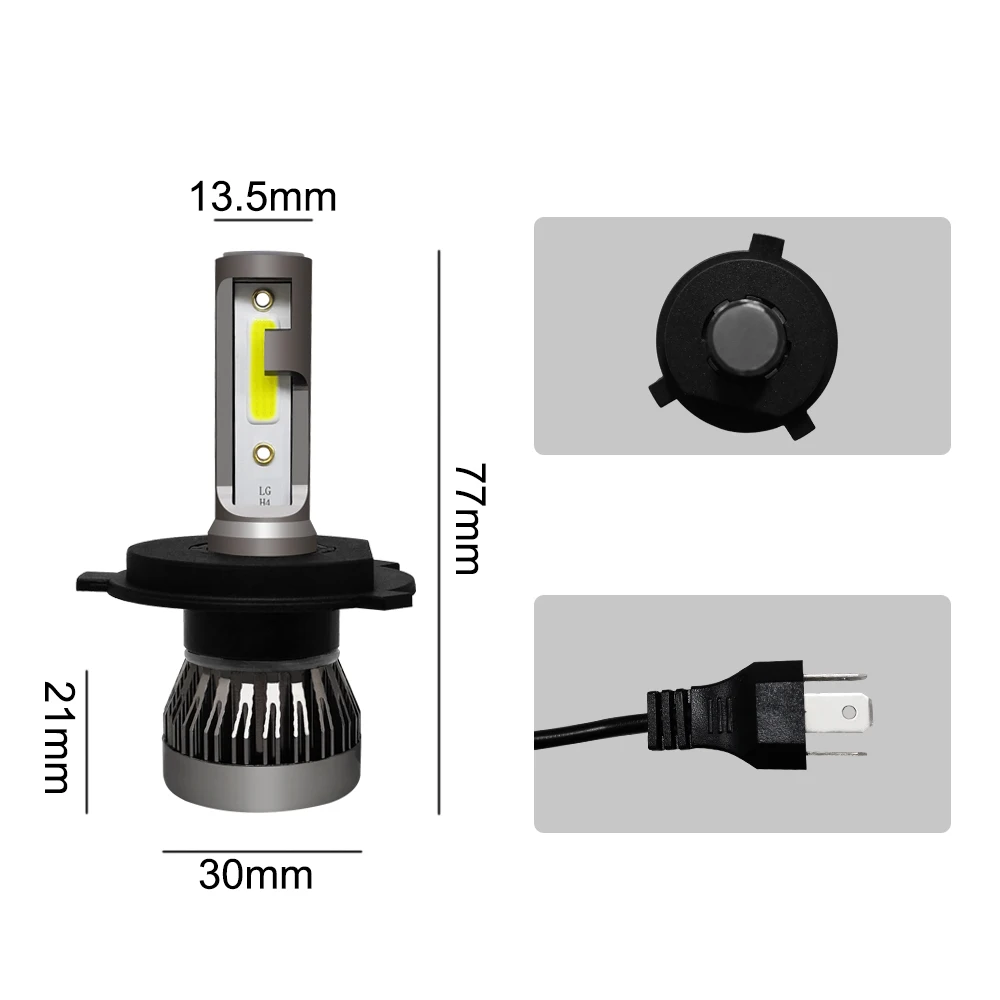 Комплект из 2 предметов, мини H4 H7 светодиодный фар автомобиля Kit 90W 12000LM/комплект H1 H11 9005 HB3 9006 HB4 H8 H9 6000 К лампы автомобильные аксессуары