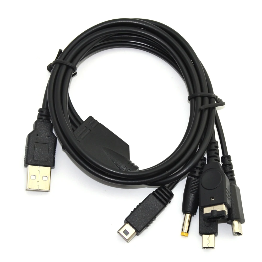 

High quality 5in1 USB game power Charger Charging Leads Cables Cords for PSP/Wii U GamePad/GBA SP/NDSL/3DS