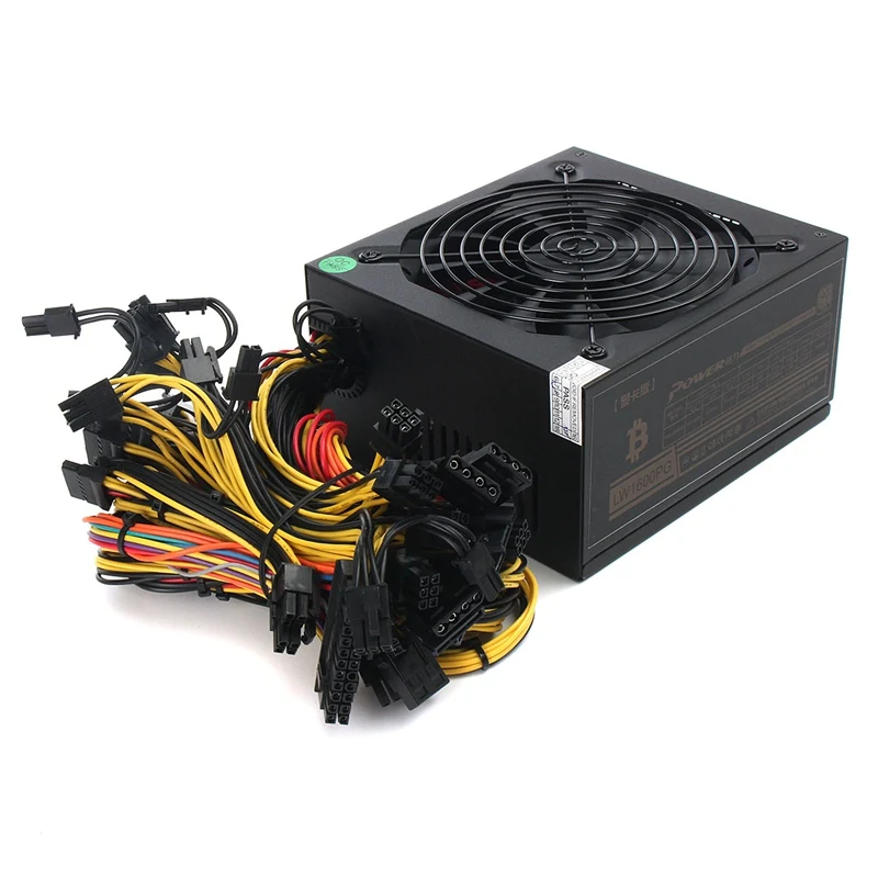 

1600W Modular Power Supply For 6 GPU Eth Rig Ethereum Coin Mining Miner 90 Gold New Computer Power Supply For BTC