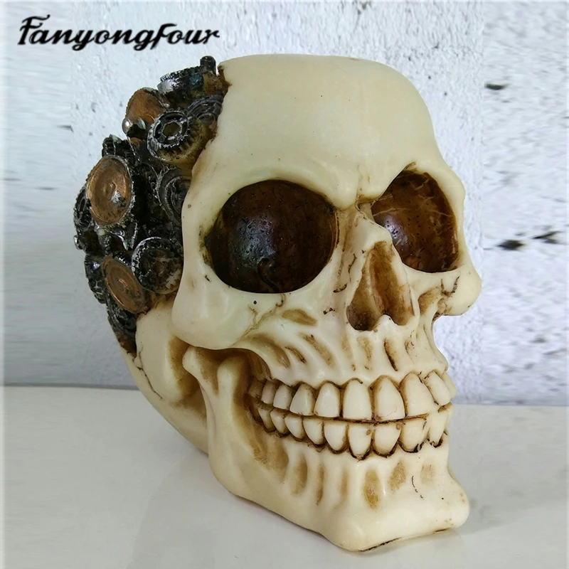 3D череп голова силиконовая форма «Роза» увлажняющая форма для торта для шоколада конфет мыла Свеча Плесень Кухня испечь