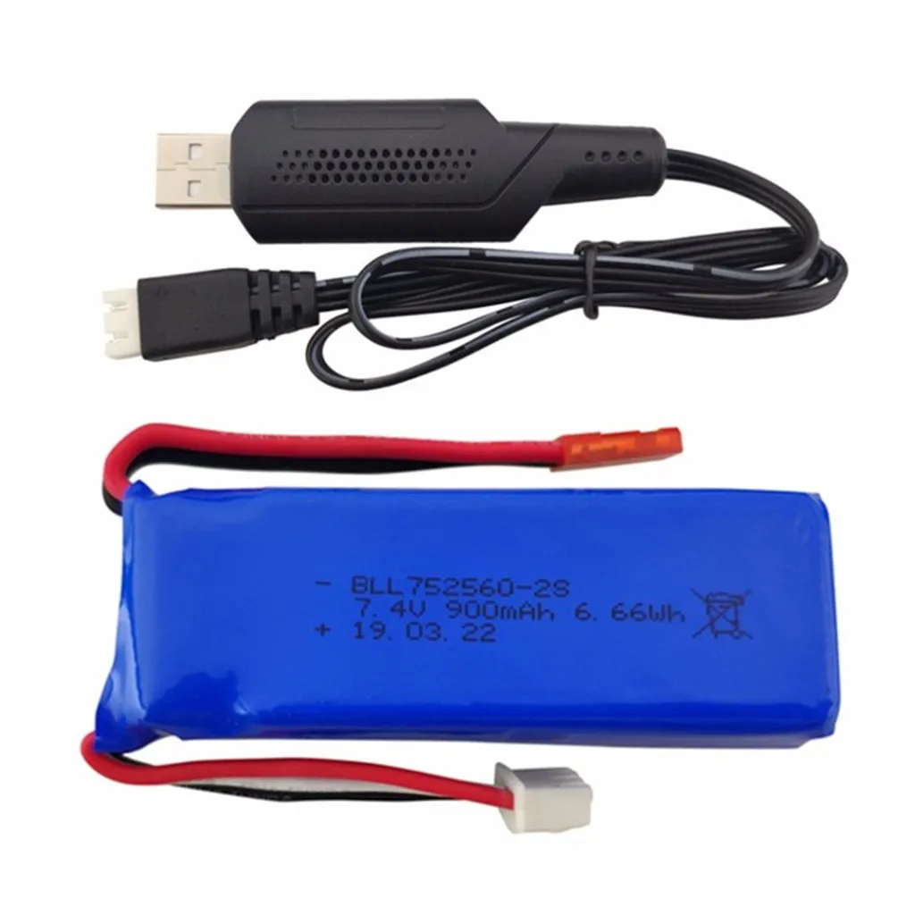 

Rc Accessories Lipo Battery BLLRC 7.4V 900mAh Battery With USB Charging Cable For XK X520 XK X420 Drone High Quality