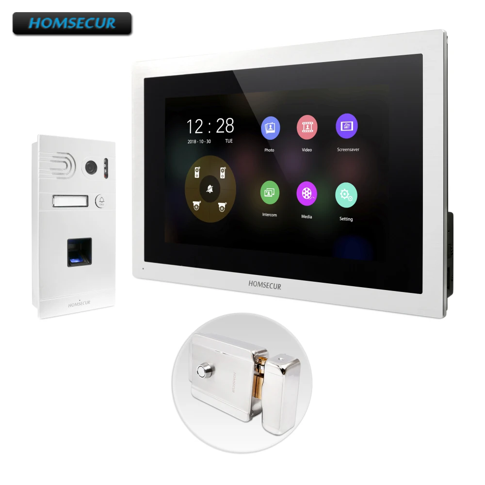 HOMSECUR 10\ Video Door Entry Phone Call System with Aluminium Alloy Camera 110 Degree BC061HD-S+BM114HD-S