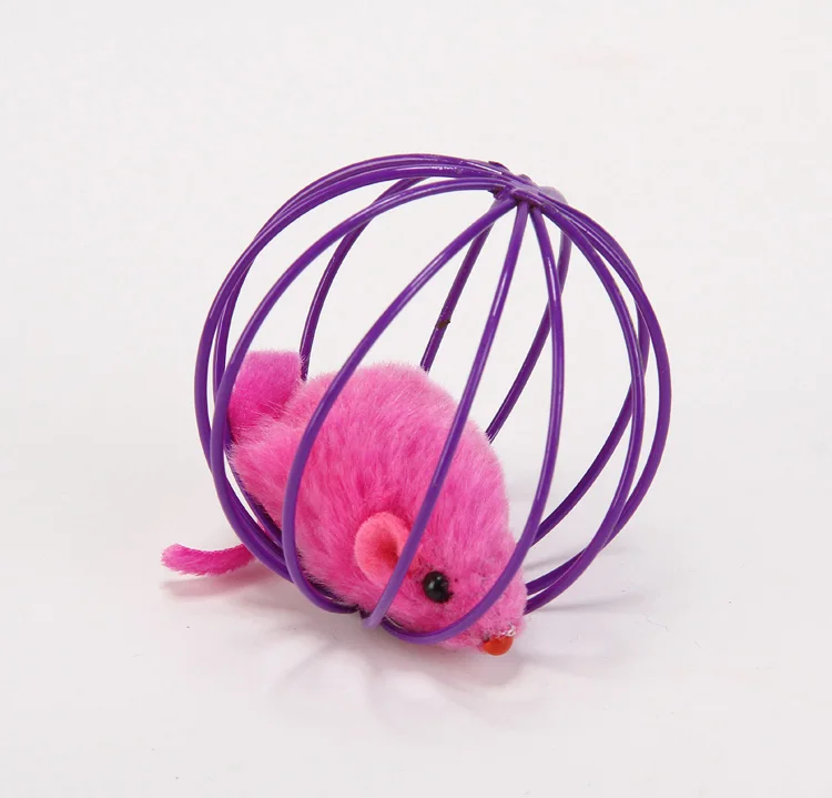 

Fun Gift Play Playing Toys False Mouse in Rat Cage Ball For Pet Cat Kitten 6cm in diameter