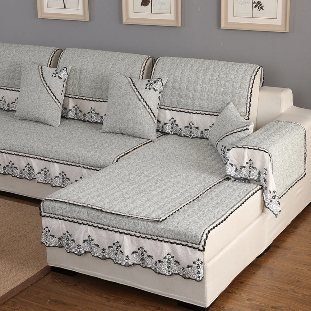 High Quality Fashion Linen Sectional Sofa Cover Four Seasons Universal Sofa Cover Couch Covers For Sofas Lace Cushion Pillowcase Sofa Cover Aliexpress