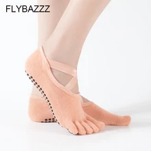 Балетные Носки Для Йоги Нескользящие женские носки для танцев с низким вырезом носки с пятью пальцами мягкие хлопковые тапочки с открытой спиной