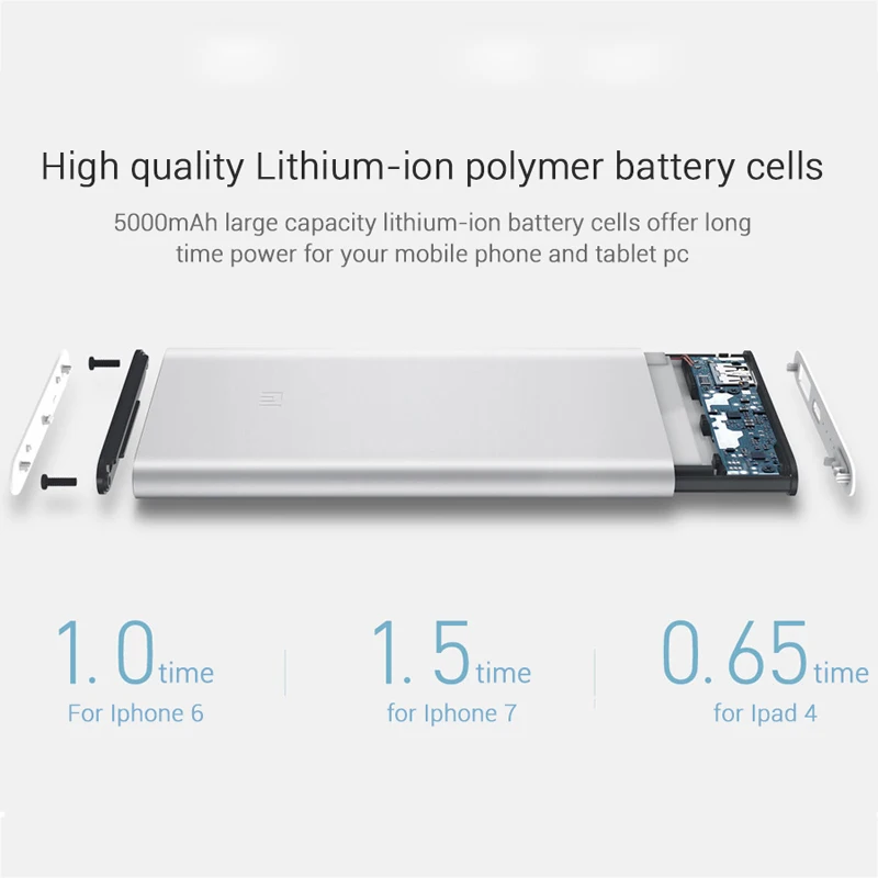 Xiaomi Power Bank 5000 мАч 2|xiomi powerbank|portable chargerxiaomi power bank |