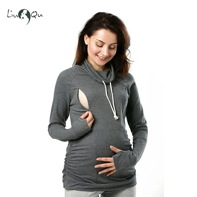 Беременных Для женщин s Костюмы для беременных, с длинным рукавом кормящих Толстовка для кормления грудью блузки Беременность вырез лодочкой Топы беременных Для женщин - Цвет: pic