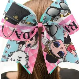 

new 7.5 Inch Large Ribbon elastic Cheer Bow Cheerleading Dance Hair Bows For Girls Barrette Hair Accessoires 10pcs