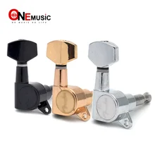 Uds.-clavijas de afinación de guitarra, cabezas de máquina de sintonizador DIY FD, Logo, máquina de clavija, cabeza cromada-dorada-negra