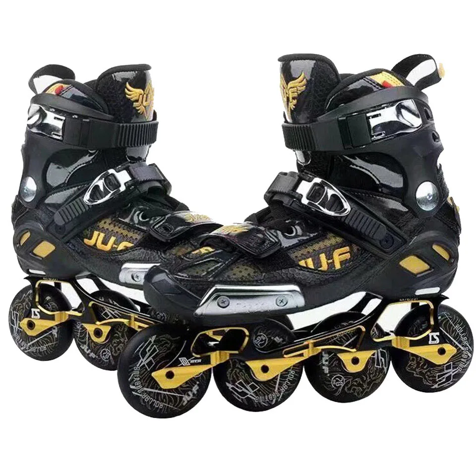 War Wolf Inline Skates Professional Banana Frame Slalom Adult Roller Skating Shoes Sliding Free Skating Patins Good As SEBA - Цвет: Yellow