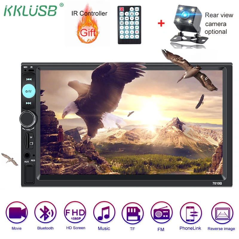 

7010b Radio Car 2 Din Autoradio 7" Hd Touch Screen 2din Car Multimedia Player Auto Audio Stereo Mp5 Bluetooth 12v TF USB Camera