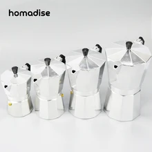Homadise Aluminium Moka Topf Bialetti Style Espresso Kaffeemaschine Topf für Gasherd Cookern Barista 3-12 Tassen