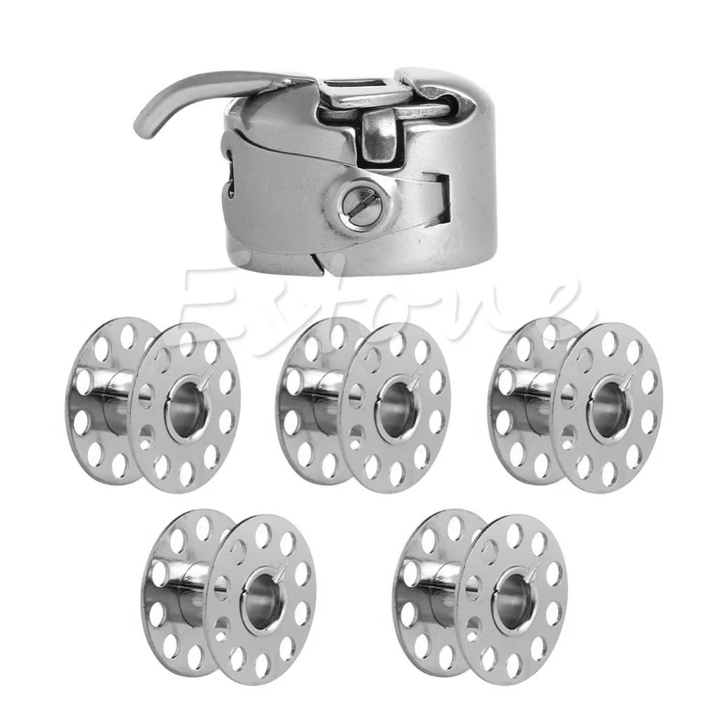 Hot New 5 Bobbin + 1 Bobbin Case Set Sewing Machine for