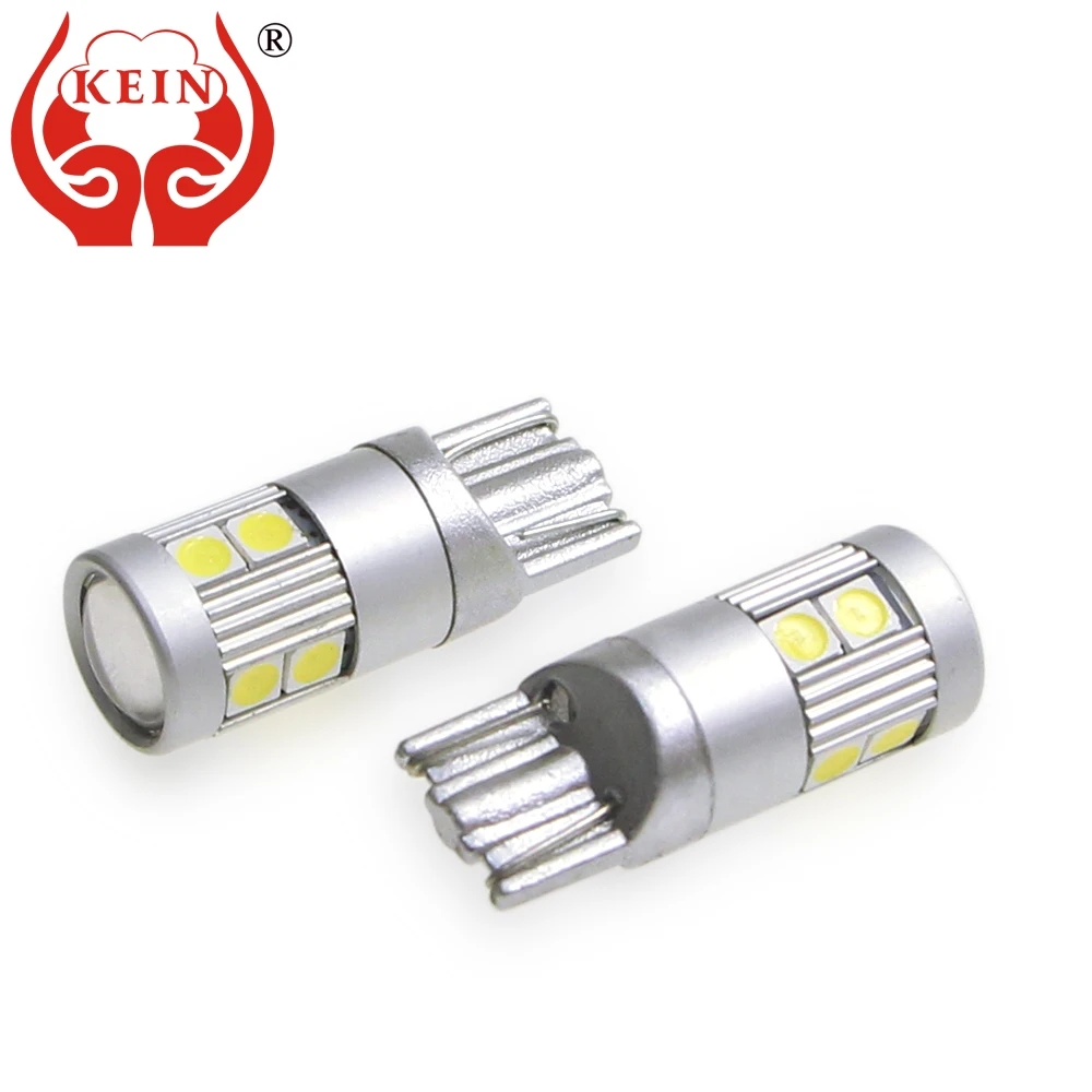 

KEIN 2PCS t10 led w5w car bulb 194 168 3030 9smd auto clearance side wedge light reading interior license plate lamp vehicle 12V