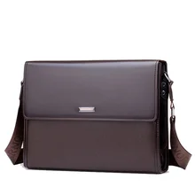 PU Leather Men Briefcase Shoulder Bags Brand Men's Messenger Bag Male Laptop Bag Business Fashion Large Capacity Travel Bag