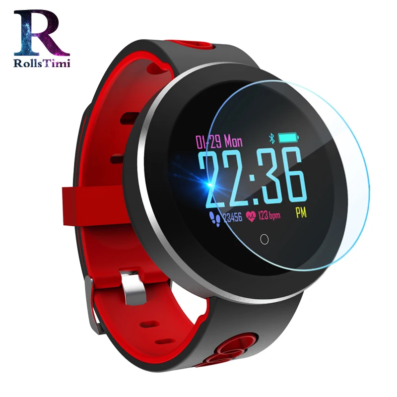 

Rolls Timi Round Color Screen Smart Bracelet Sports Pedometer Heart Rate Blood Pressure Weather Waterproof Bluetooth Watch Q8pro