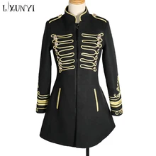 Yuxinfeng Дворцовый стиль, Осеннее длинное шерстяное пальто с вышивкой ручной работы, женское тонкое винтажное пальто с воротником-стойкой, пальто для женщин