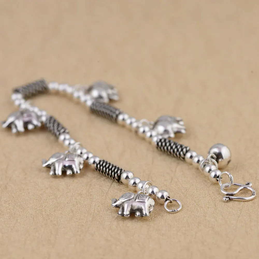 925-Silver-Elephant-Charm-Bracelet-19cm-Chain-Vintage-100-Original-S925-Thai-Silver-Bracelets-for-Women (2)