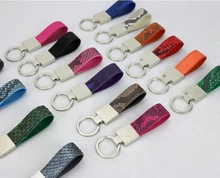 Luxury Genuine Python Skin Keychain for Cars Key Doo Keychain Real Python Skin Key Chain wholesale real black blue grey pink python leather key chain customize keychain gift men women xmas family birthday couple gifts