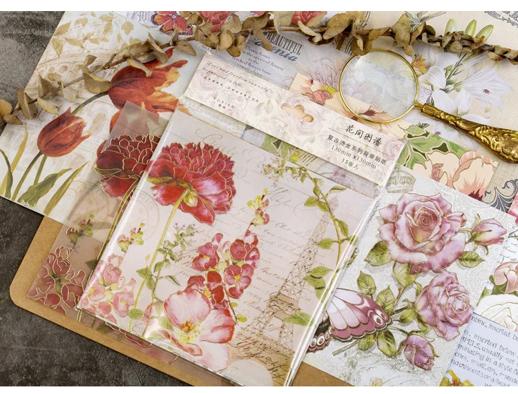 Lote Kawaii Papelaria Adesivos Retro Bronzing Série Diário Decorativos Mobile Scrapbooking Faça Você Mesmo Artesanato 12 Set - 24 Cheap Adesivos