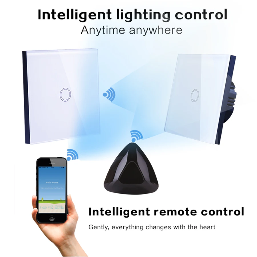  Vhome RF 433MHZ wireless remote control smart Switches Switch shape control for Touch switches gara - 32866691873
