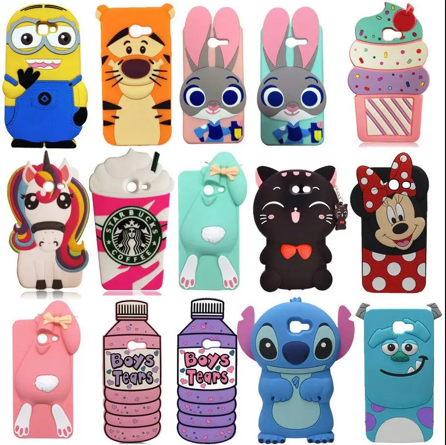 

For Samsung Galaxy J3 J5 J7 (2017) US Version / J320 J520 J720 J3 Emerge Prime 3D Soft Silicone Case Back Cover Cartoon Animal