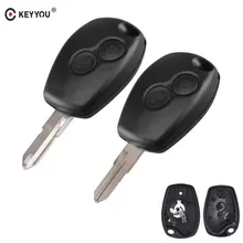 KEYYOU 2 Button Remote Car Key Case Shell For Renault Megane Modus Espace Laguna Duster Logan Clio Kango For NISSAN ALMERA
