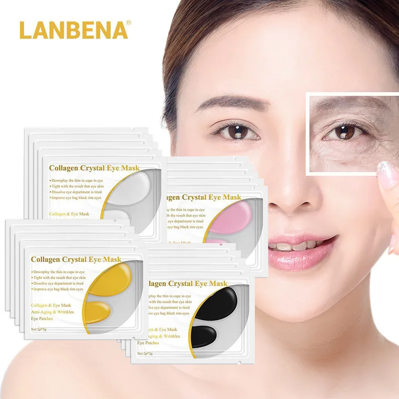LANBENA Blue Beck 24K Золотая коллагеновая маска для глаз Go Black Rim Of Eye 6 цветов 1 шт платье| |