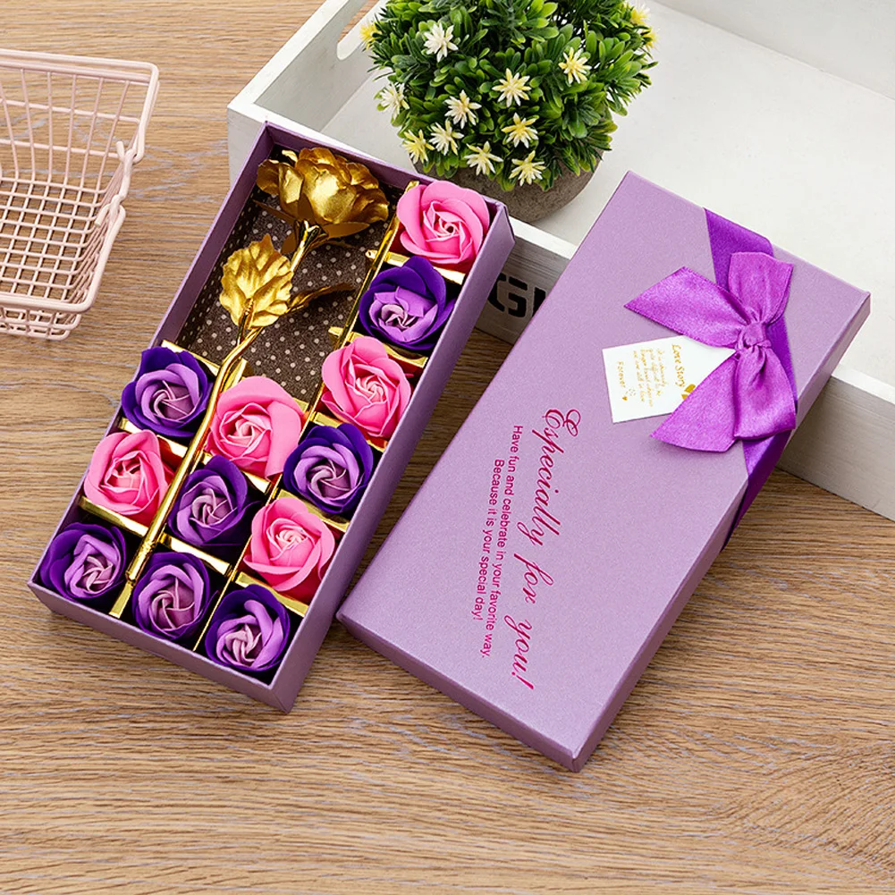 Мыло в подарочной коробке с коробкой любовь Романтический День Святого Валентина ароматные искусственные декоративные лепестки роз