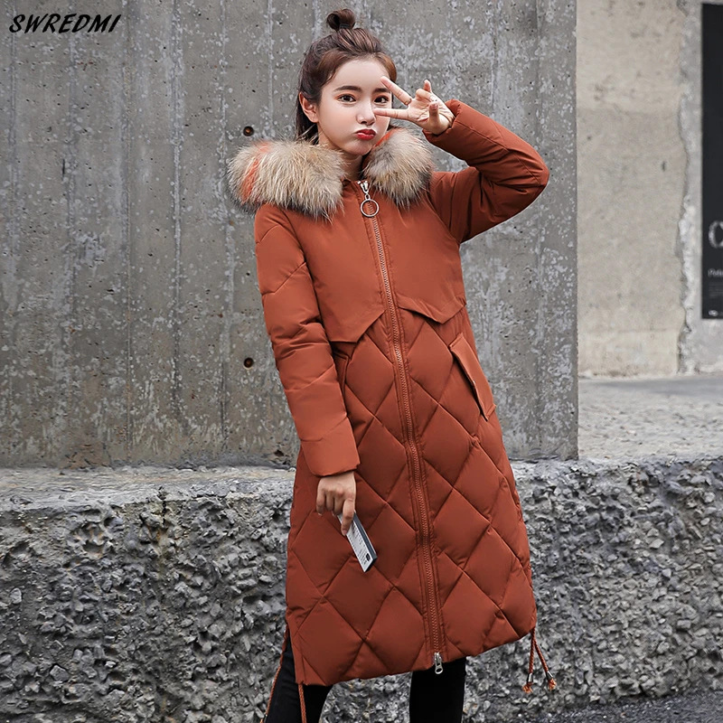 SWREDMI Women's Winter Coat Plus Size S-3XL Parkas Female Hooded Wadded Jacket Coat Cotton Padded Clothing Overcoat Mujer