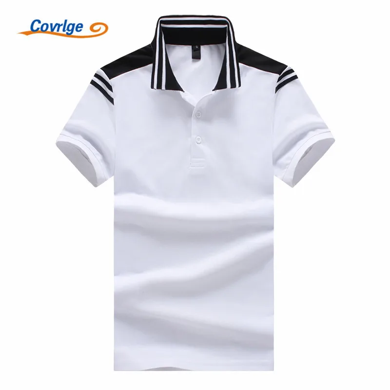 

Covrlge Brand 2019 New Men Patchwork Polo Shirt Short Sleeve Contrast Color High Quality Men's Casual Polo Tee Shirt Men MTP094