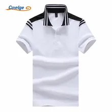 Covrlge Brand 2019 New Men Patchwork PoloShirt Short Sleeve Contrast Color High Quality Men's Casual Tee Shirt Men MTP094 men contrast neck tee