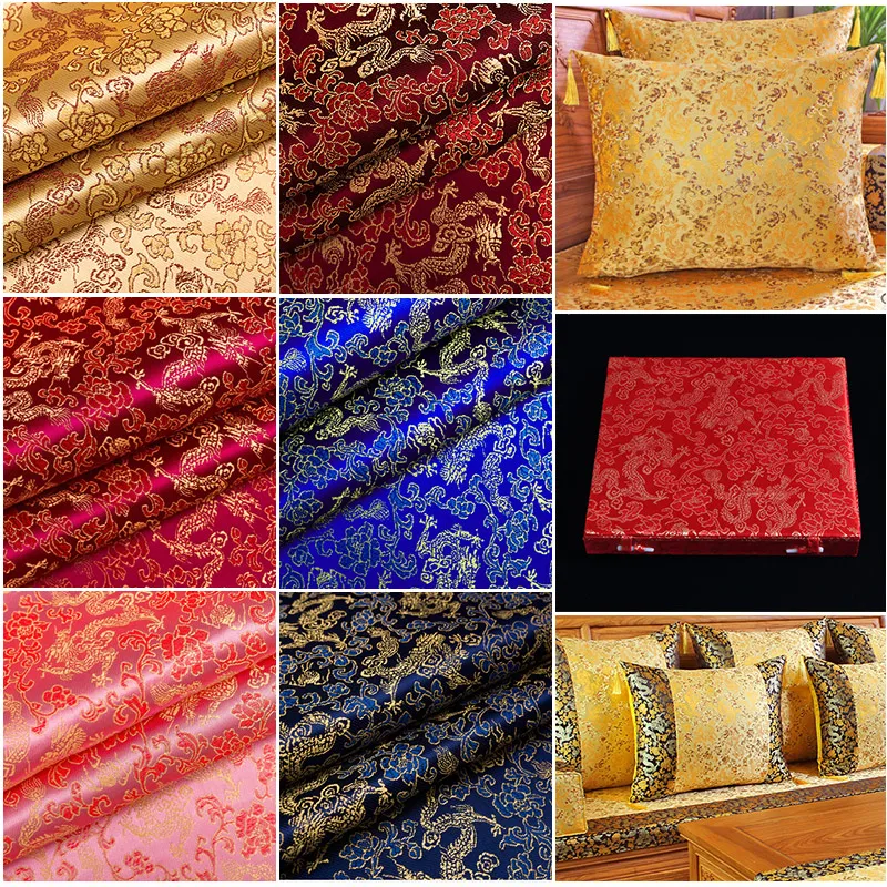 Китайский стиль парча жаккардовая атласная ткань для Cheongsam кимоно и сумка лоскутное рукоделие материал Различные цвета TJ0246