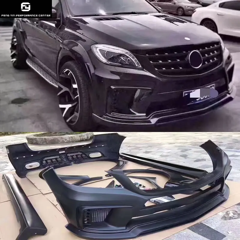 W164 ML350 комплект кузова автомобиля FRP Неокрашенный Передний Задний бампер боковые юбки колеса брови для Mercedes Benz W164 ML400 12-16